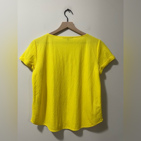 Gianni Bini Golden Yellow Casual Comfy Soft Cuff Sleeves Shirt Size Small - Picture 6 of 8